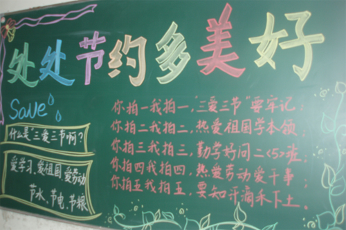 現(xiàn)外象湖校區(qū)開展“三愛三節(jié)”主題黑板報(bào)評比活動